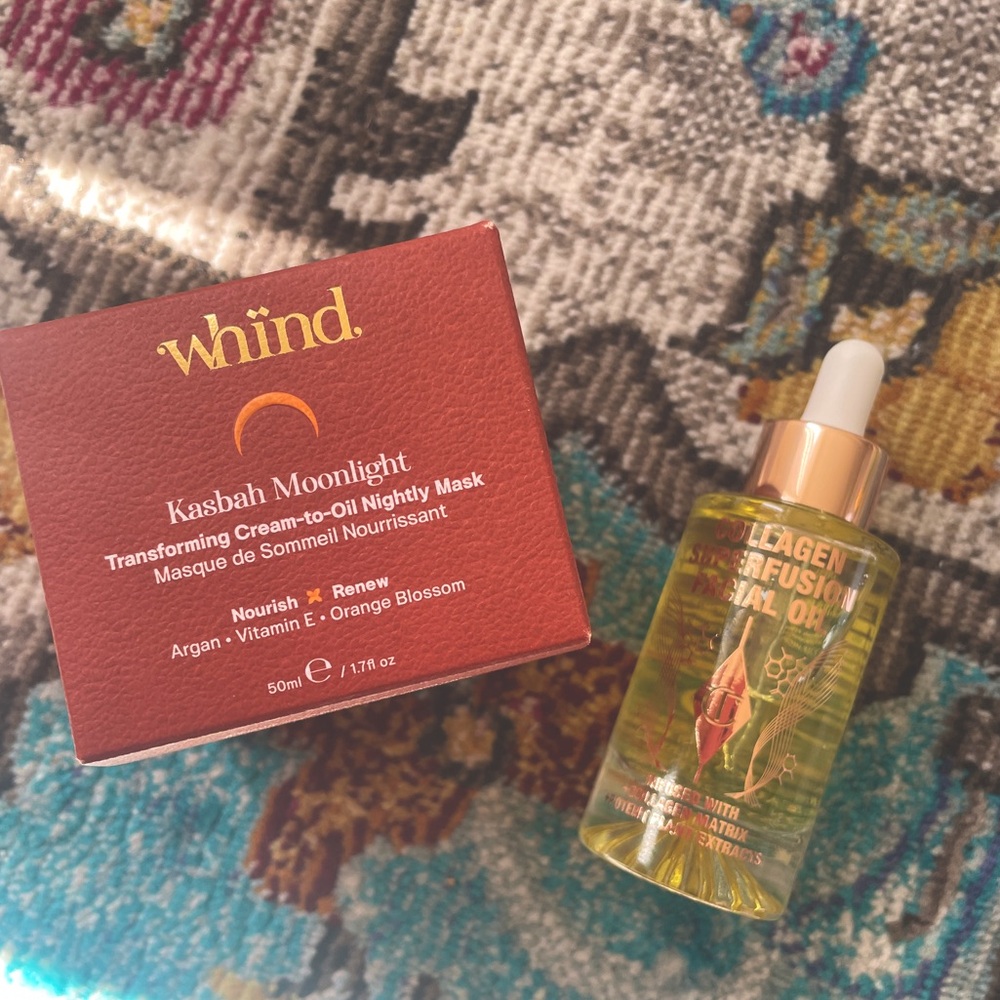 Luxury skincare bundle - Charlotte tilbury face oil, whind overnight mask